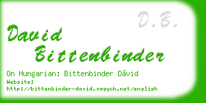 david bittenbinder business card